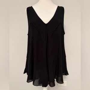 Max Studio Black V-Neck Ruffled Blouse